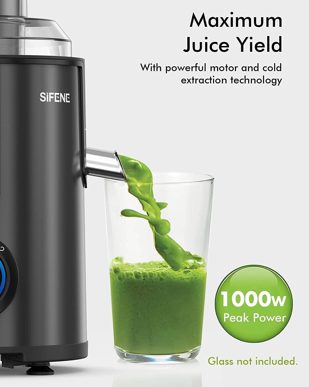SiFENE Easy-Clean Juicer Machine, 3 Big Mouth Centrifugal Juicer Extractor  Maker, Quick Juicing for Vegetables & Fruits, 3 Speed Settings, BPA-Free