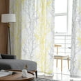 thumbnail image 4 of Yellow Gray Sheer Curtains 84 Inches Long 2 Panels Set, Window Sheer Curtains for Living Room/Bedroom, Pastoral Botanical Branch Aesthetics Light Filtering Rod Pocket Curtain 52'' x 84'' x 2, 4 of 7