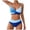 Blue, variant on Women's Bikini Sets Two Piece Swimsuit High Waisted V Neck Twist Front Adjustable Spaghetti Straps Bathing Suit (Hot Pink, XXL)