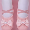 thumbnail image 4 of Xfvqtps Ballet Shoes for Girls Soft Sole Non Slip Cross Elastic Straps Bow Heart Shaped Decor Elegant Dance Shoes for Performance Pink, 4 of 7