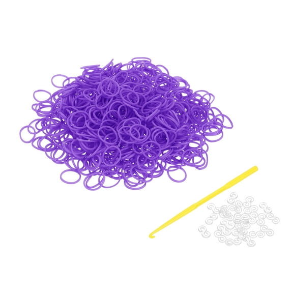 3000Pcs Loom Rubber Band Kit with 125Pcs S-Clips and 5Pcs Hook, Purple