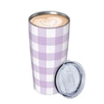thumbnail image 2 of KLL Purple Checkboard Stainless Steel Vacuum Insulated Coffee Cup 20 oz Lids and Straws,Insulated Travel Mug Water Cup with Leak-Proof Straw Lid & Flip Lid, 2 of 8