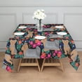 thumbnail image 3 of Yorkie Dog and Flower Florals Square Tablecloth,Waterproof Square Table Cover,Wipeable Spillproof Washable Table Cover for Home Kitchen Party Decor 42"X42"(107x107cm), 3 of 6