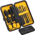 thumbnail image 1 of Glamne Set de manicura Kit de cortaúñas Herramientas profesionales para el cuidado de uñas de acero inoxidable con estuche de viaje de cuero 10 en 1 Amarillo, 1 of 5