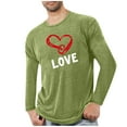 thumbnail image 4 of VBTAPA Men's Heart Graphic Tees Crew Neck Long Sleeve T-Shirts Casual Valentines Day Shirt Fashion Gift Ideas Green XXXL, 4 of 5