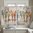 thumbnail image 4 of Colorful Birds Semi Sheer Curtains 54 Inch Length 2 Panels Set, Vintage Farmhouse Envelope Postmark Sheer Kitchen Curtain Privacy Voile Window Curtain for Living Room Bedroom Rod Pocket Drapes, 4 of 7