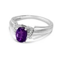 thumbnail image 3 of 10k White Gold Oval Amethyst And Diamond Ring, 3 of 6
