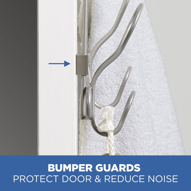 Mainstays SnugFit Over-the-Door Towel and Robe Rack, Satin Nickel