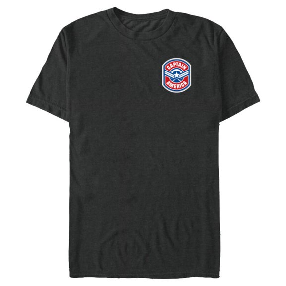 Marvel Avengers Captain America Star and Stripes Icon Round - Short Sleeve Blended T-Shirt for Adults - Customized-Dark Heather