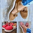 thumbnail image 2 of Sandals, Women Simple Antiskid Closed Toe Buckle Tassel TStrap Platform Sandals Shoes, 2 of 3