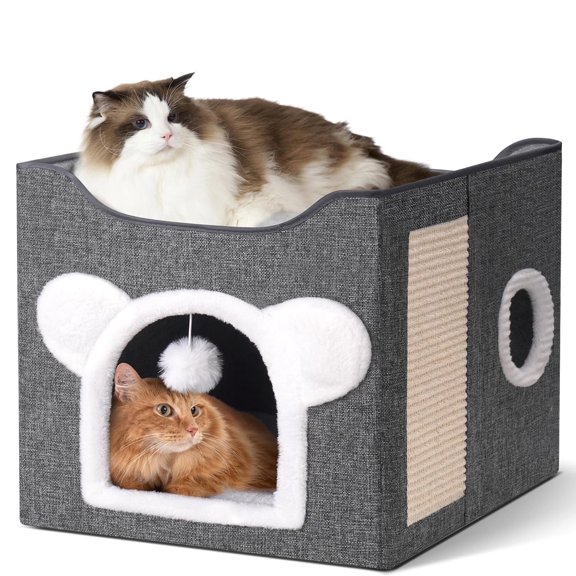 Cat Beds for Indoor Pet Cats House Cave Scratching Post and Tunnel ...