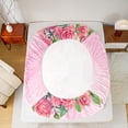 thumbnail image 5 of Homewish Romantic Anniversary Rose Twin Sheet Sets, Pink Initial D Letter Twin Fitted Sheet, Teens Kids Girls Women Flat Sheet, Super Cozy Room Decor, 3pcs, 5 of 7