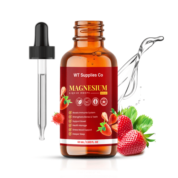 Magnesium Glycinate Liquid Drop with Taurate, Supplement with Zinc, Bromelain, Cellulose Fiber, Vitamins, Vitamin B6, Vitamin C, Vitamin D, Relax Mood, Promote Relaxation, Digestive Comfort, Boost Me