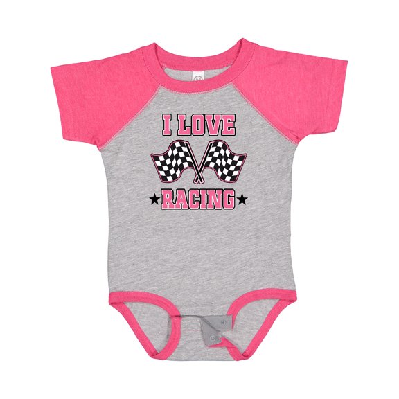 Inktastic I Love Racing Rally Flags Girls Girls Baby Bodysuit