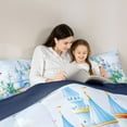 thumbnail image 4 of Feelyou Dreamy Castle Kids Bedding Comforter Set 7pcs, Cartoon Floral Flower Queen Bedding Sets, Fairy Tale Princess Style Reversible Queen Sheet Sets, Ultra Soft Bedroom Decor, 4 of 7