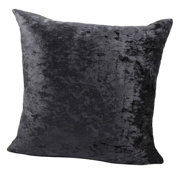 Brillante Suave de Cuadrado Throw Pillow Cover Habitación Cuadrada Funda de Cojín Decorativo para La Decoración Negro