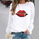 thumbnail image 2 of Sudadera con cuello redondo y manga larga con estampado gráfico de labios y cremallera para mujer Fridja bvmnju7039, 2 of 8