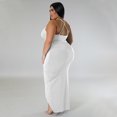 thumbnail image 3 of AURA Women Plus Size V Neck Sleeveless Midi Dress Adjustable Strap Stretch Casual Dress Summer, 3 of 7