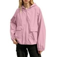 thumbnail image 2 of Fznquz Zip Up Long Sleeve T Shirt Women Waterproof Pink Hoodies Windbreaker Pockets Plain T Shirts for Women, 2 of 5