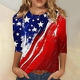 thumbnail image 2 of DHFJKG 3/4 Sleeve Shirts For Women Independence Day Round Neck Graphic Tee 4Th Of July 250 Years Anniversary USA T Shirt, 2 of 4