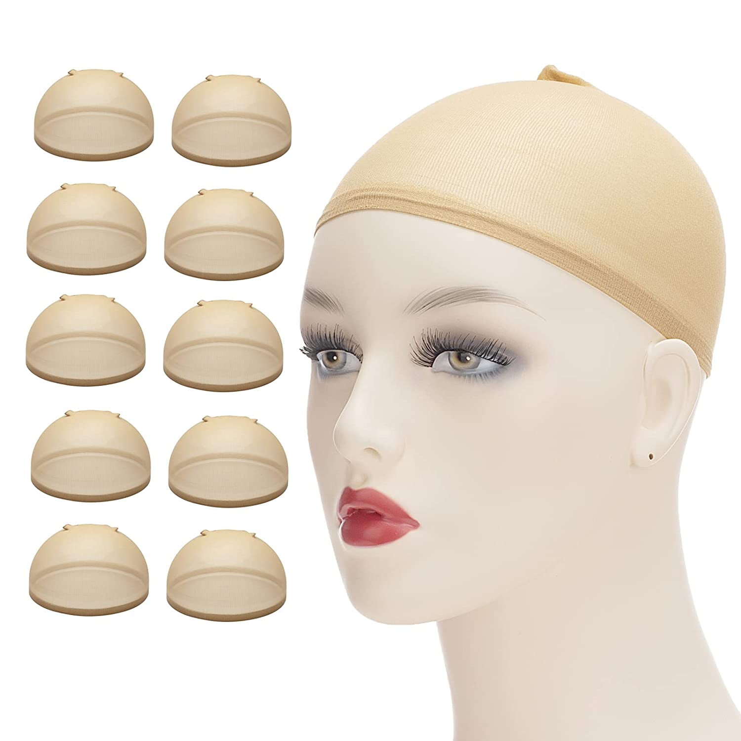 Wig Cap 10 Pieces Nylon Stocking Wig Cap for Women for Wig Making Light