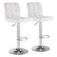 thumbnail image 6 of SAETSFEG Bar Stools Set of 2, Thickened Seat Cushion Adjustable Swivel Bar Stool with Backrest, Counter Height PU Leather Bar Chairs for Kitchen Island, Dining Room, White-A, 6 of 7