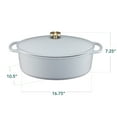 thumbnail image 3 of Best Choice Products Oval 7.5 Quart Cast-Iron Dutch Oven, Heavy-Duty w/ Enamel, Side Handles - French Gray, 3 of 8
