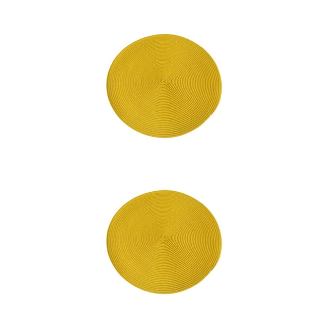 relayinert Tapis de Table pour Chaque Occasion Application Grand et Durabilité Robuste Napperons Ronds Napperons Inodore Moderne Simple Jaune 2Ensemble