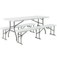 thumbnail image 1 of Costway Outdoor Camping Table Set Folding Picnic Long Table with 2 Bench Seats, 1 of 10