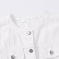 thumbnail image 6 of Frostluinai Denim Vest for Women Sleeveless Jean Vest Top Button Down Crewneck Casual Summer Western Waistcoat Distressed Washed Ripped Jackets with Pokcet, 6 of 10
