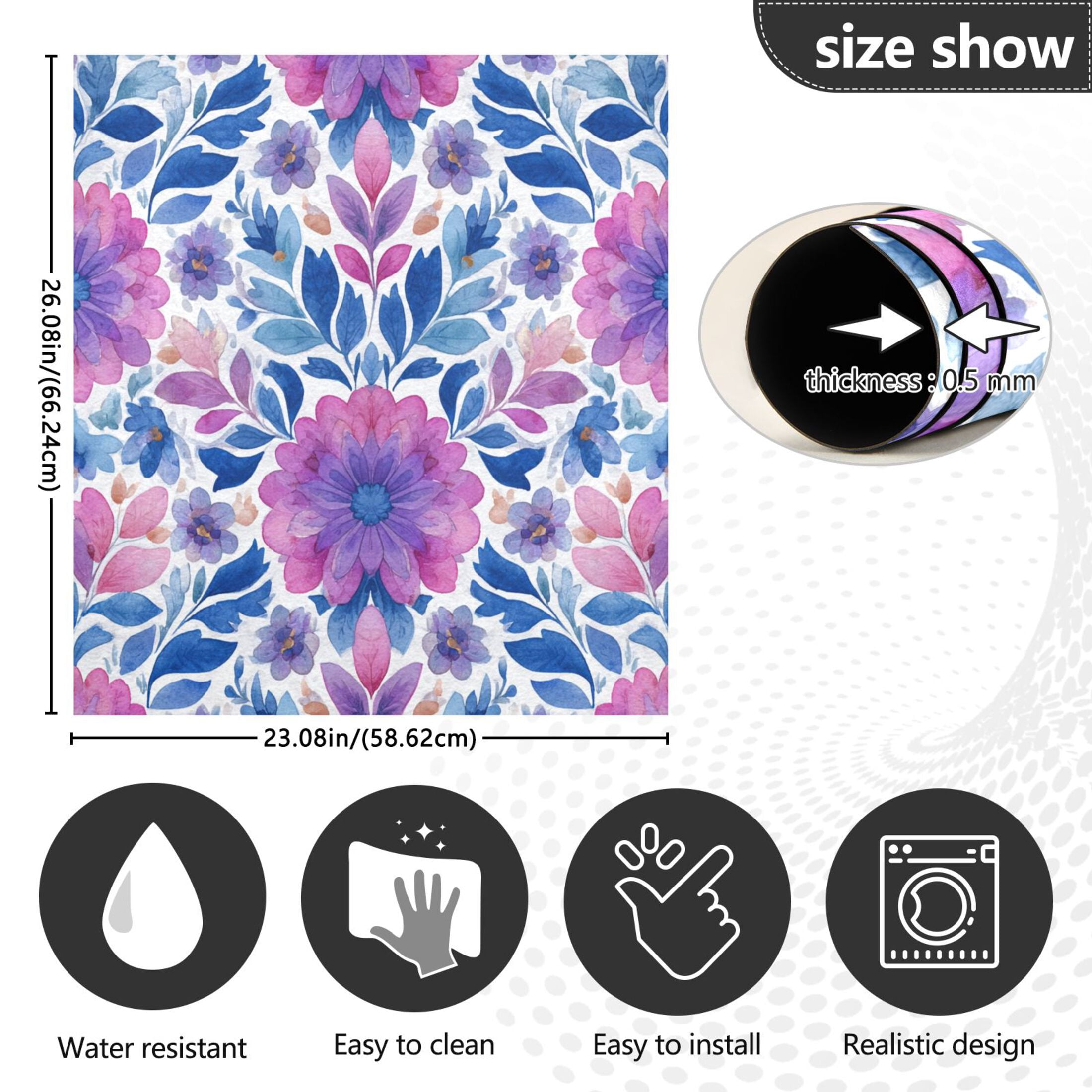 Dishwasher Magnetic Sticker 23x26 Inch Refrigerator Magnetic Sticker Washing Machine Magnetic Sticker Kitchen Panel Magnetic Sticker Home Decor Purple Watercolor Leaves