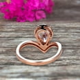 thumbnail image 4 of 8x5mm Pear Shape 1.75 Carat Morganite Engagement Ring On 10k Rose Gold Wedding Ring Promise Ring Art Deco Glaring Jewelry Anniversary Gift, 4 of 5