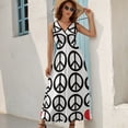 thumbnail image 5 of Peace Signs Heart Dress Summer Street Style Bohemia Long Dresses Female Sleeveless Printed Maxi Dress, 5 of 9