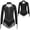 Black, variant on Girls Sparkly Tassel Long Sleeve Gymnastics Leotard Latin Jazz Samba Salsa Dance Bodysuit Skating Dancewear Blue 6