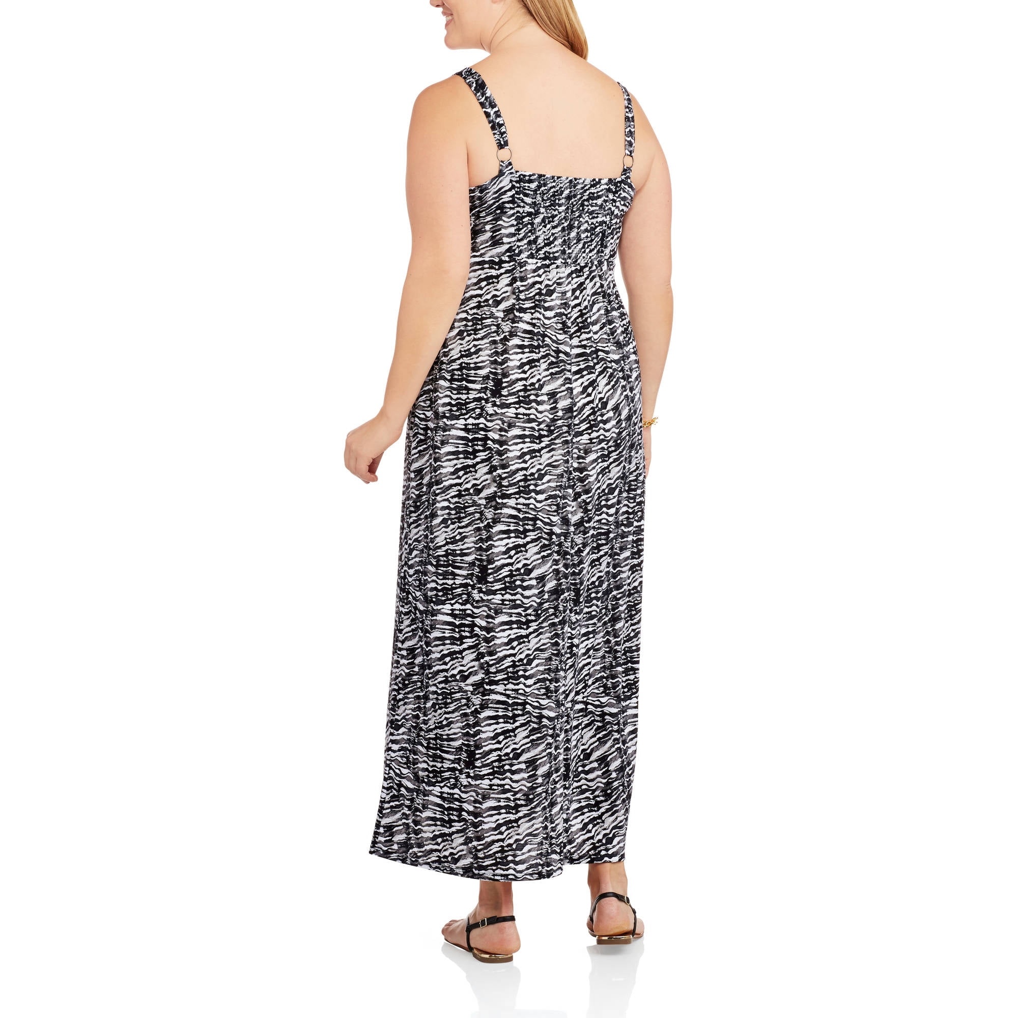 Faded Glory Women S Plus Smock Back Maxi Dress