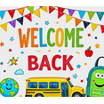 thumbnail image 3 of Yatrandify Colorful Welcome Back School Themed Banner with Star Cloud Pencil Globe Apple Bus and Backpack Elements for Classroom Decor School Events Party Backdrop Photography Props, 3 of 7