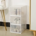thumbnail image 2 of Hadanceo Clear Plastic Shoe Box Space Saving Stackable Shoe Storage Box Sneaker Container Case Bin with Lid Shoe Organizer, 2 of 14