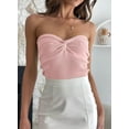 thumbnail image 4 of Womens Tube Tops Summer Sweater Twist Knot Front Knit Bandeau Strapless Ribbed Sleeveless Y2K Corset Crop Top, 4 of 6