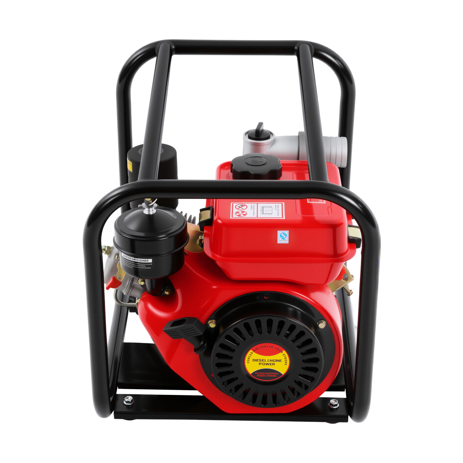 ToppiJoy 4 Stroke Diesel Engine Water Pump, 3HP 2-inch Diesel Powered Trash Water Transfer Pump, 3600 RPM Horizontal Air Cooling Single-cylinder Pressure Irrigation Water Pump for Irrigation Pool