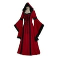 thumbnail image 4 of Enjoytime Medieval Dress for Women Patchwork Lace Trumpet Long Sleeve Gothic Clothes with Hooded Plus Size Maxi Dresses for Women 2025, 4 of 6