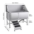 thumbnail image 6 of KFFKFF Stainless Steel Pet Washing Station, 62 inch Grooming Tub with Ramp, Water Filter Board, Faucet, Showerhead, and Soap Holder for Pets of All Sizes (Left Door), 6 of 9