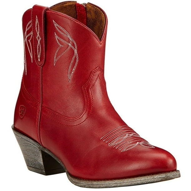 red ariat booties