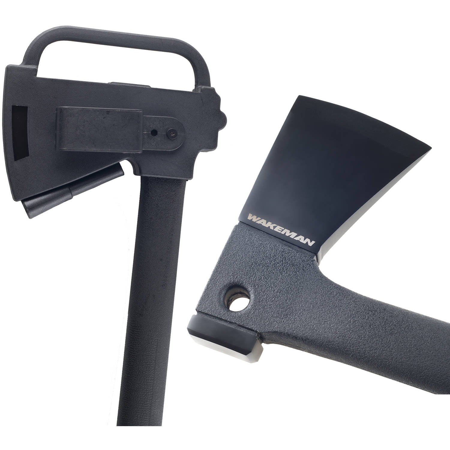 Camping Hand Axe and Accessories Combo - Lightweight Hatchet with Nested Serrated Wood Saw and Magnesium Fire Starter Tool by Wakeman Outdoors