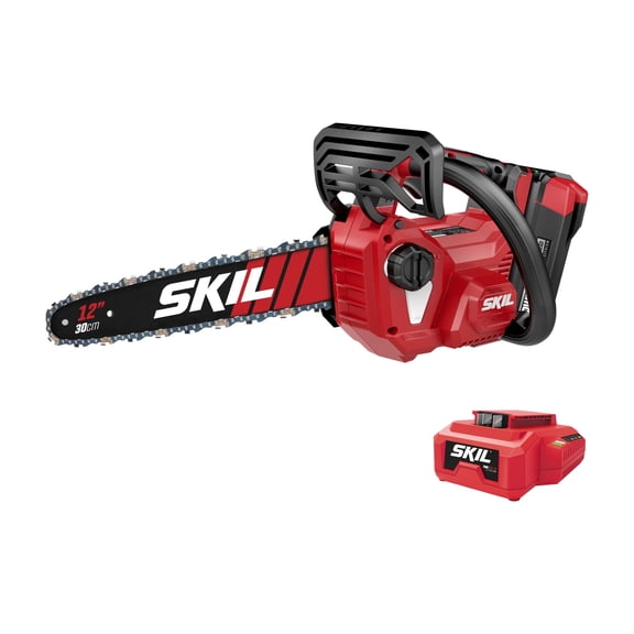 SKIL PWR CORE Brushless  40V 12-inch Chain Saw , Tool-Less Chain Tensioning, 2.0Ah Battery and Charger, TH1200C-11