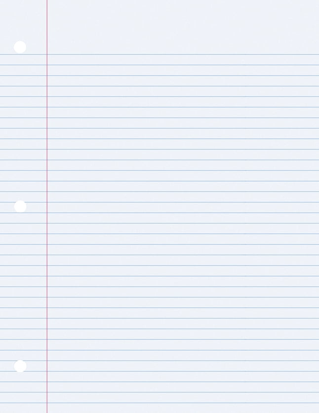 School Smart 3Hole Punched Filler Paper w/ Red Margin, 81/2 x 11