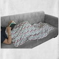 thumbnail image 6 of Dachshund Soft Flannel Fleece Throw Blanket, Beret and Shirt Wearing Dog Holding Balloons on Stripes Background, Cozy Plush for Indoor and Outdoor Use, 70" x 90", Vermilion Pale Blue, by Ambesonne, 6 of 6