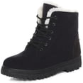 thumbnail image 6 of Women Winter Boots Snow Warm Cotton Fur Lined Winter Shoes Lace Up Comfortable Non Slip Ankle Platform Boots Outdoor, 6 of 12