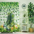 thumbnail image 2 of Shower Curtain, St. Patrick's Day Retro Boots Shamrock Waterproof Shower Curtain Set with Hooks for Bathroom Showers,Stalls and Bathtubs,54x78In Green Plaid Daisy Floral, 2 of 9