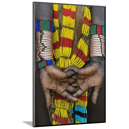 Hamar tribe, woman in traditional clothing, Hamar Village, South Omo, Ethiopia Wood Mounted Print Wall Art By Keren