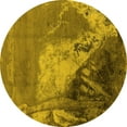 thumbnail image 1 of Ahgly Company Machine Washable Indoor Round Oriental Yellow Industrial Area Rugs, 5' Round, 1 of 4